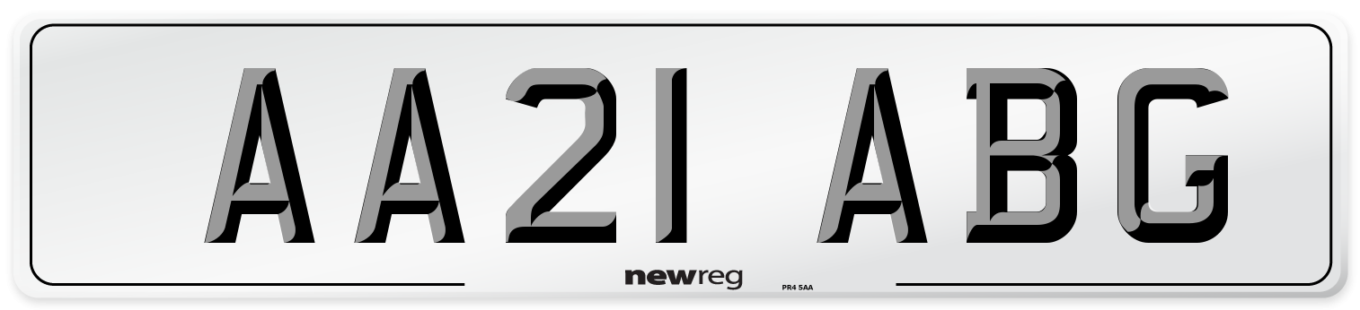AA21 ABG Number Plate from New Reg